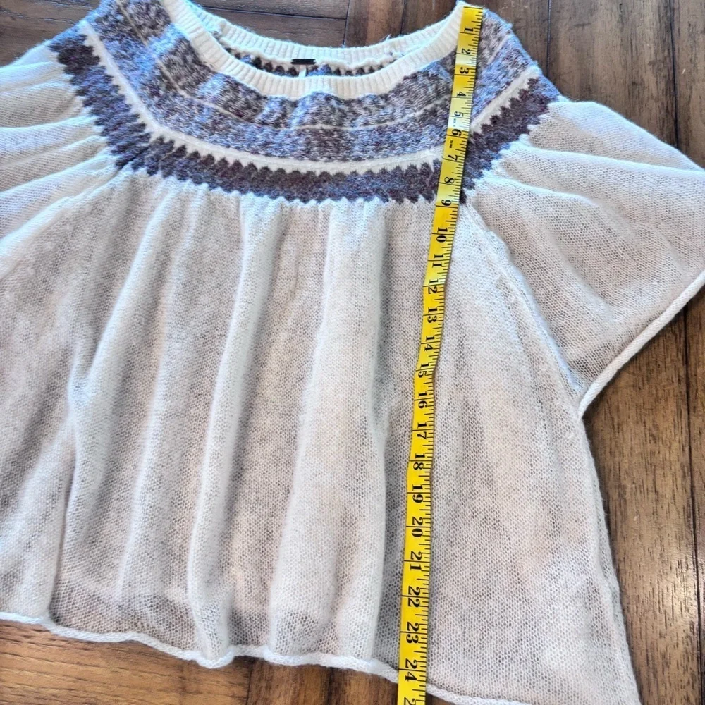 Free People Lock Lomand Sweater Top,Medium,Semi-Sheer Festival Gypsy Boho Hippie